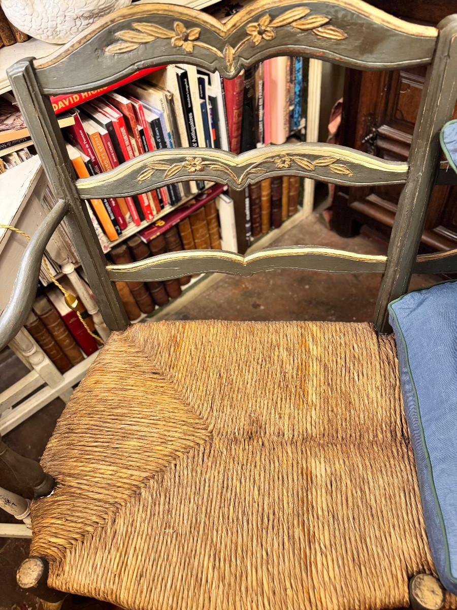 Radassier provençal trois places en bois peint, XVIIIᵉ siècle-photo-2