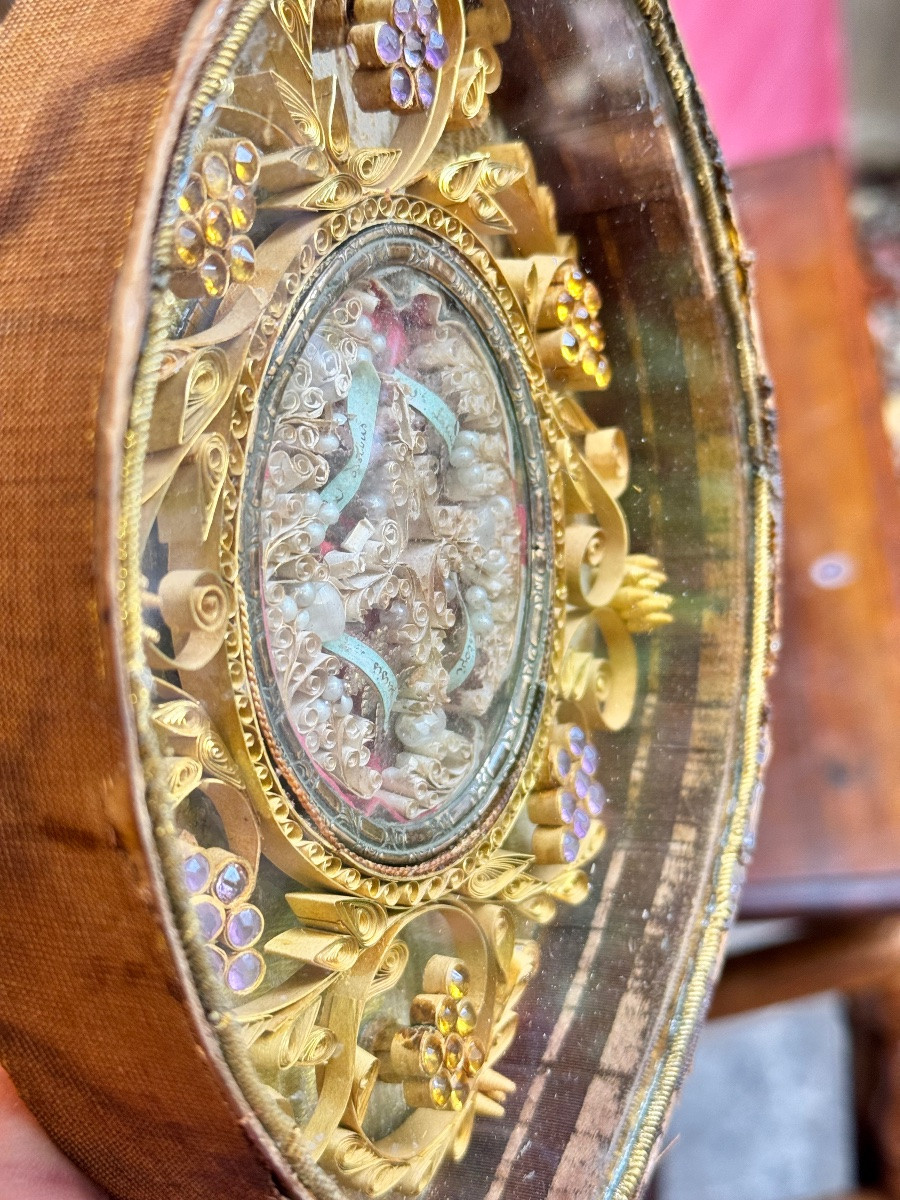 Paperolle religieuse à reliques – XVIIIᵉ siècle-photo-8