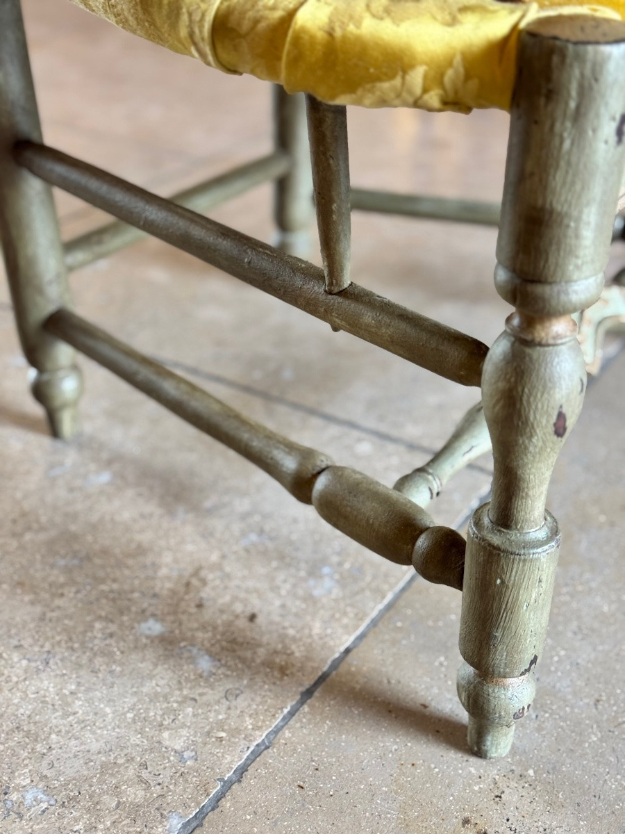 Small 18th-century Arlesian Armchair In Painted Wood-photo-4