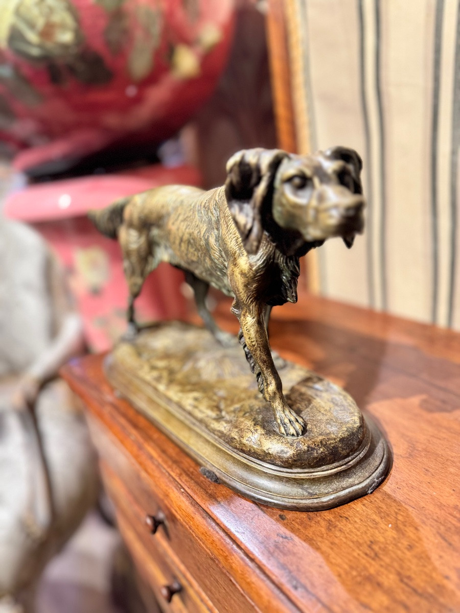 Bronze : Chien d’Arrêt – Signé J. Moigniez-photo-4