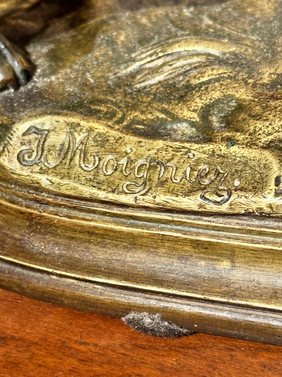 Bronze : Chien d’Arrêt – Signé J. Moigniez-photo-4