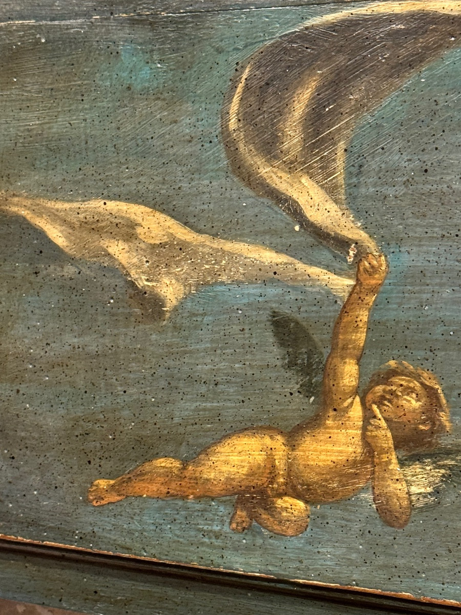 Deux panneaux peints (ou portes de meuble) – Italie du Nord, fin XVIIIe siècle / tout début XIX-photo-3