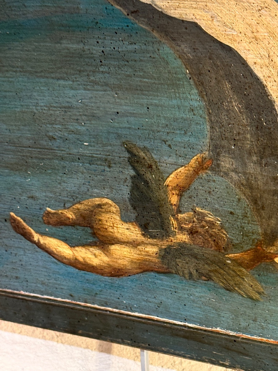 Deux panneaux peints (ou portes de meuble) – Italie du Nord, fin XVIIIe siècle / tout début XIX-photo-1