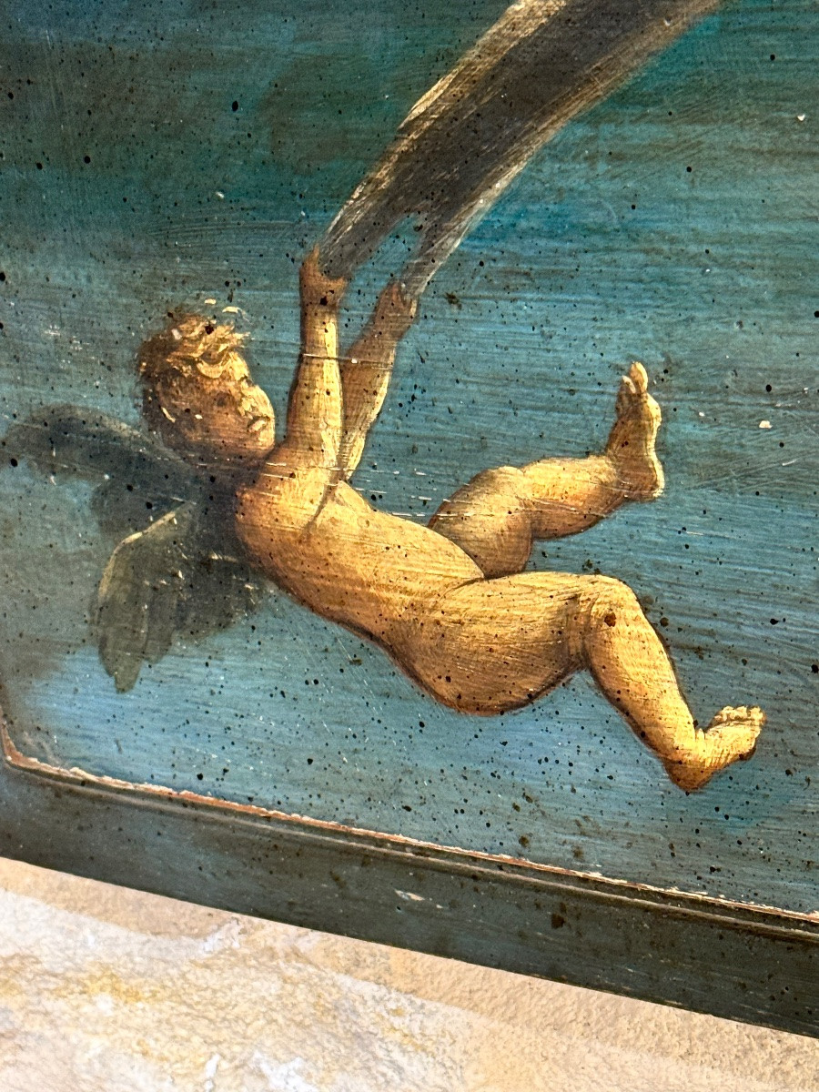Deux panneaux peints (ou portes de meuble) – Italie du Nord, fin XVIIIe siècle / tout début XIX-photo-2
