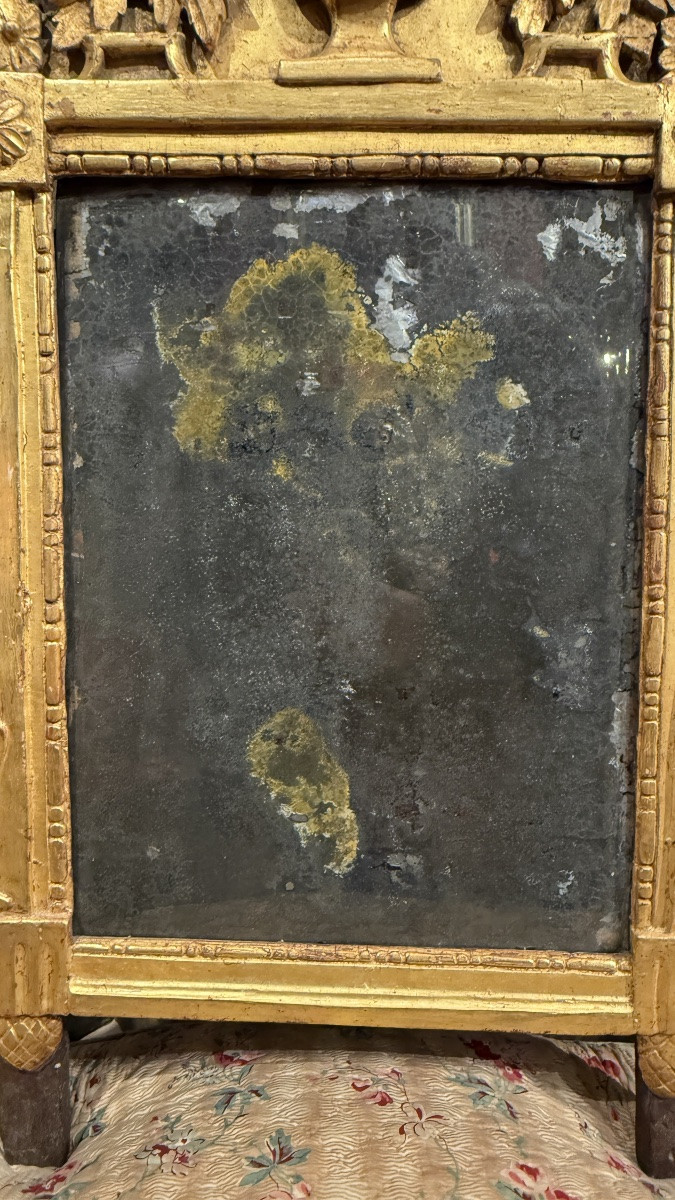 Louis XVI Style Mirror With Pediment, 18th Century-photo-3