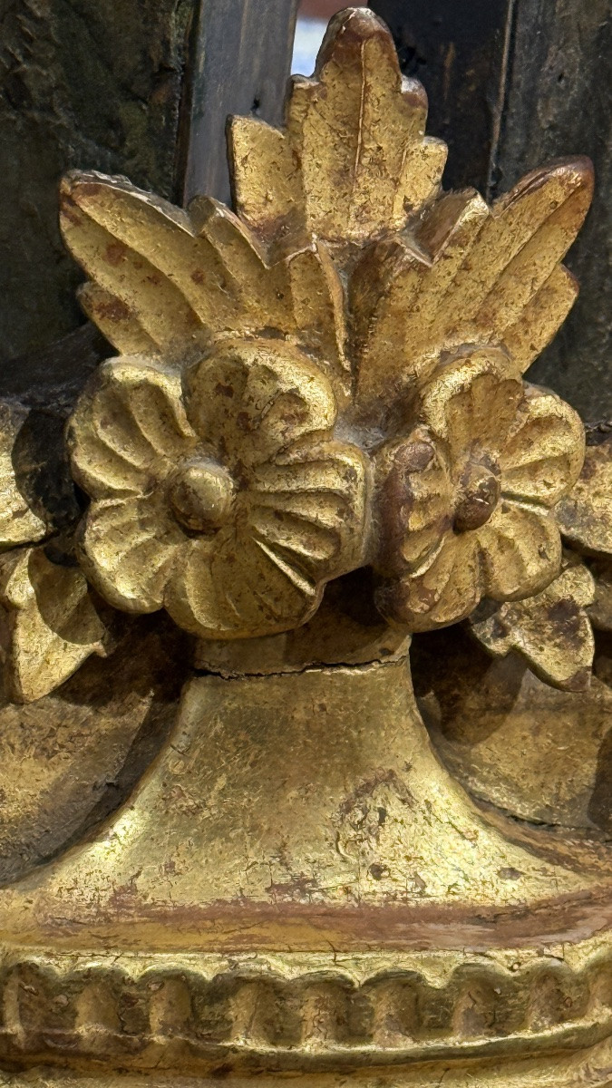 Louis XVI Style Mirror With Pediment, 18th Century-photo-1