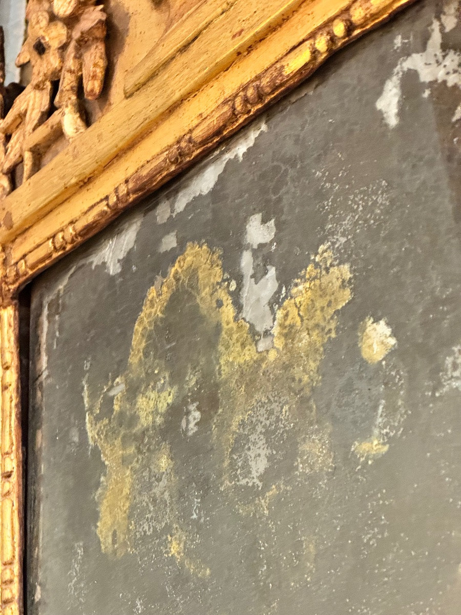 Louis XVI Style Mirror With Pediment, 18th Century-photo-5