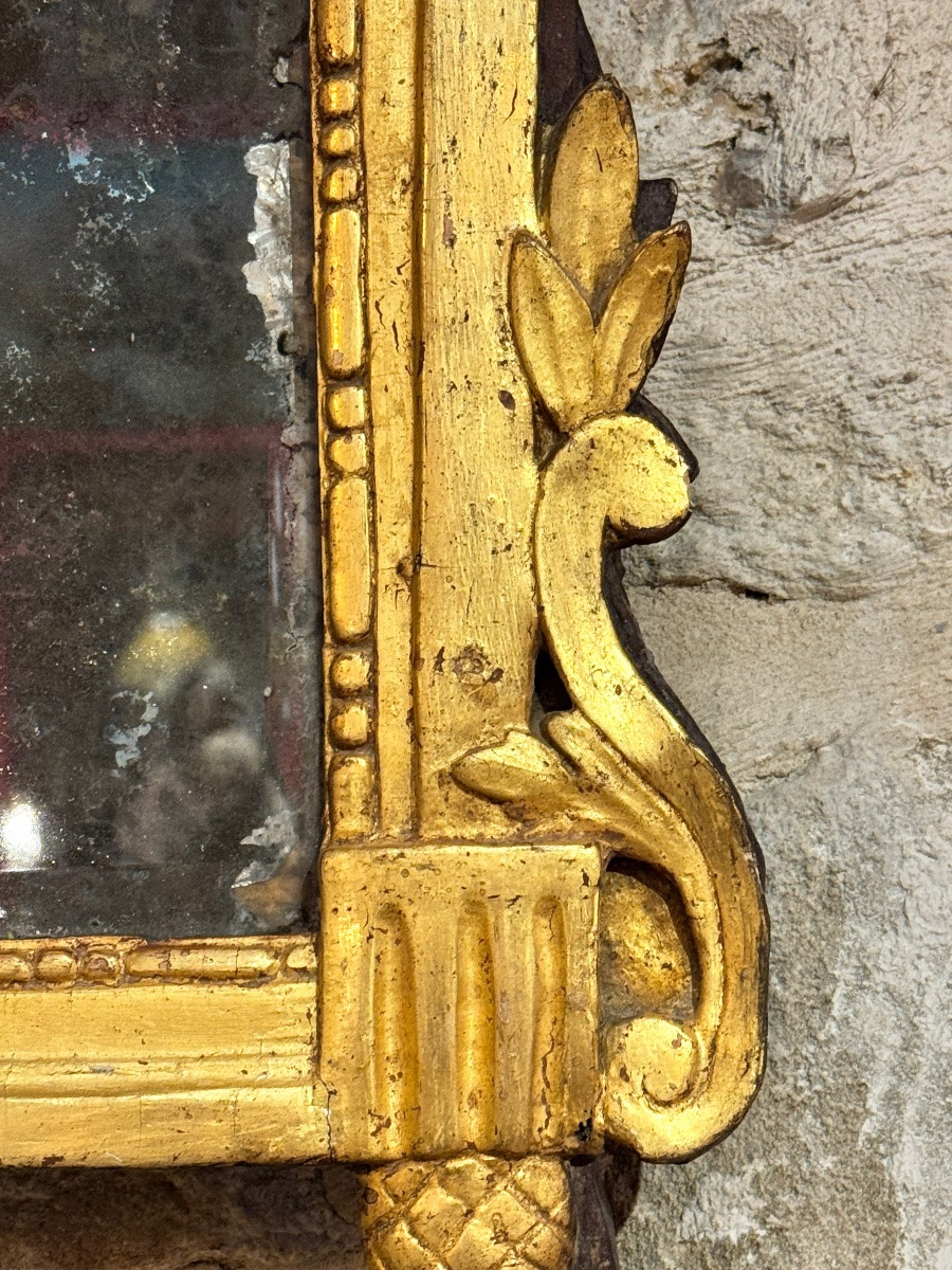 Louis XVI Style Mirror With Pediment, 18th Century-photo-6