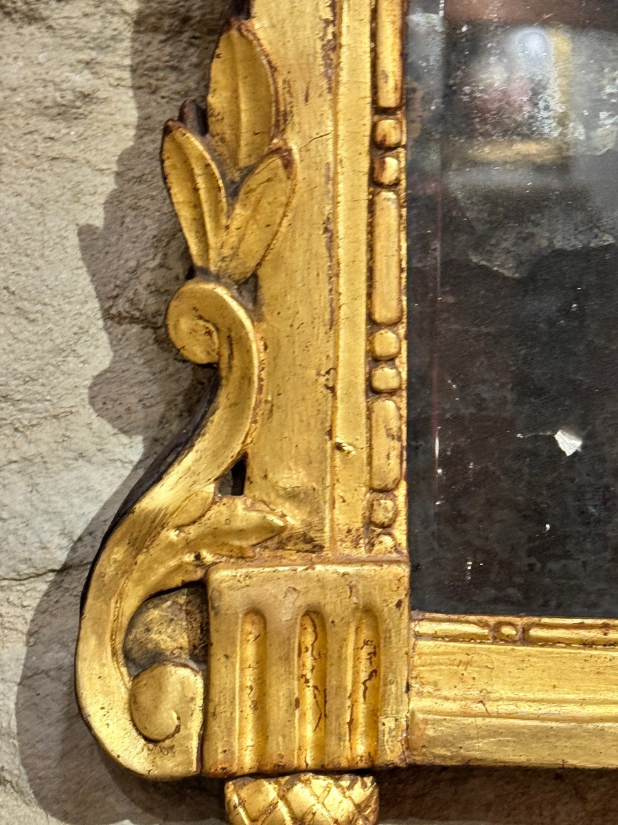 Louis XVI Style Mirror With Pediment, 18th Century-photo-7