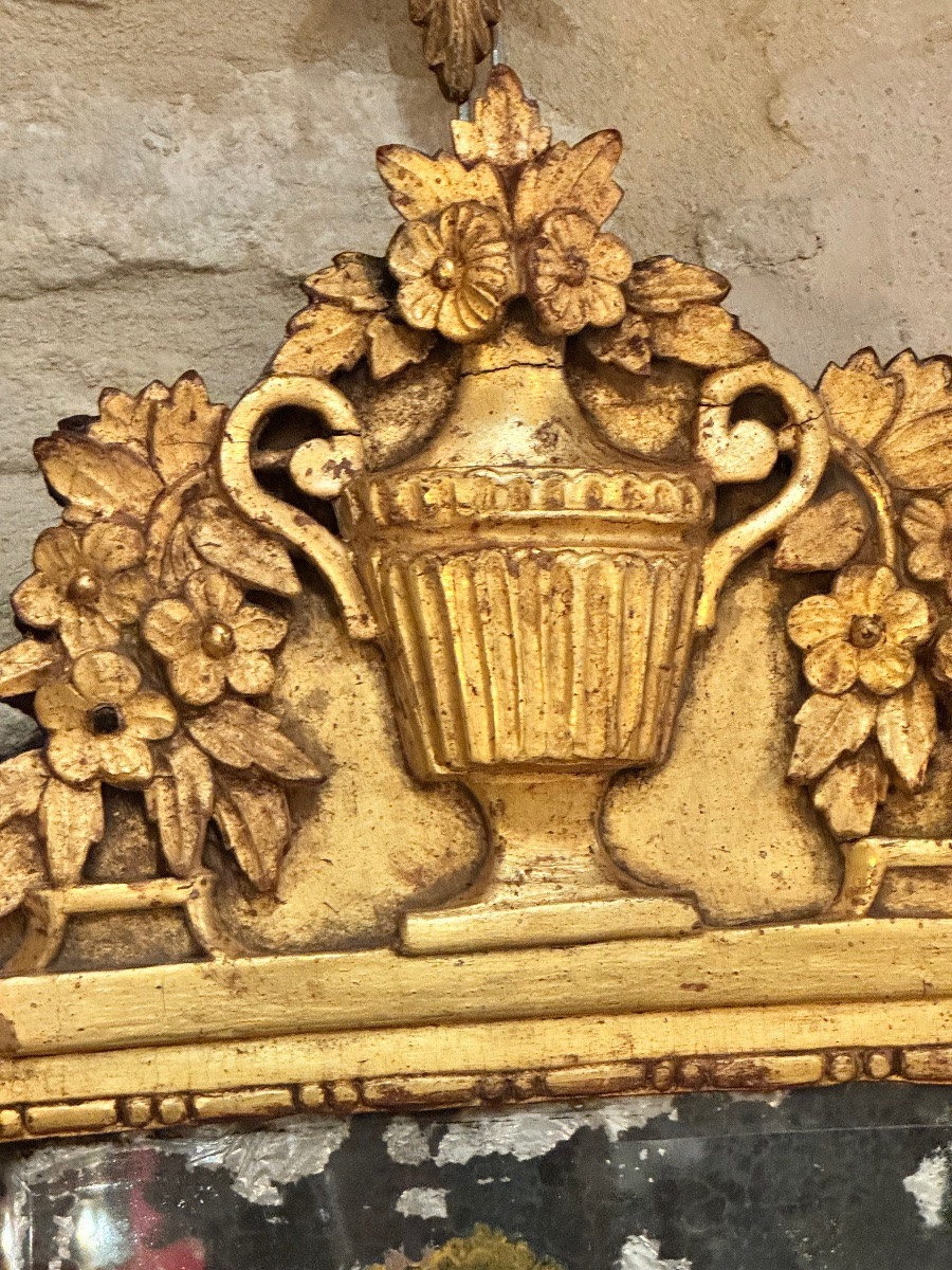 Louis XVI Style Mirror With Pediment, 18th Century-photo-8