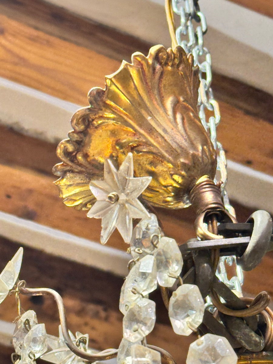 Six-arm Crystal Chandelier – Cascade Model – Late 19th Century-photo-1