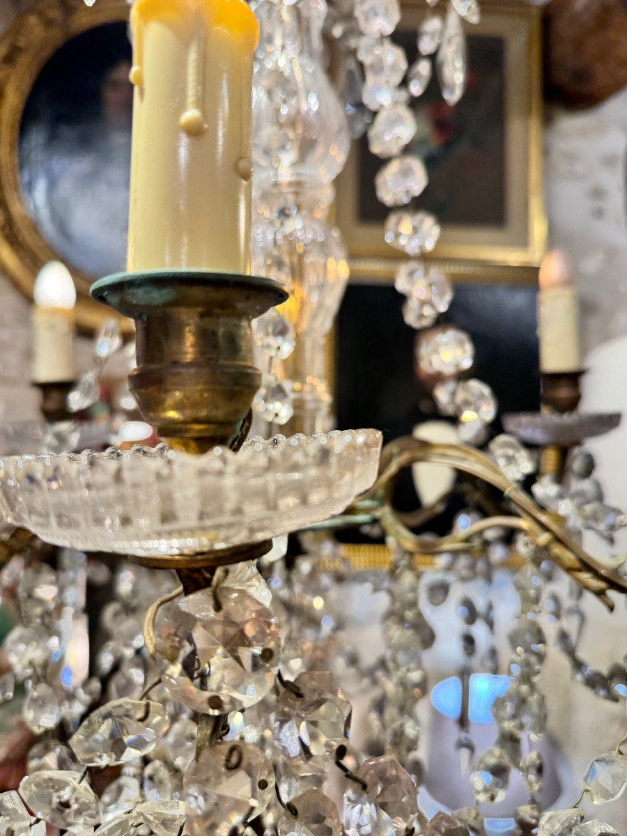 Six-arm Crystal Chandelier – Cascade Model – Late 19th Century-photo-3