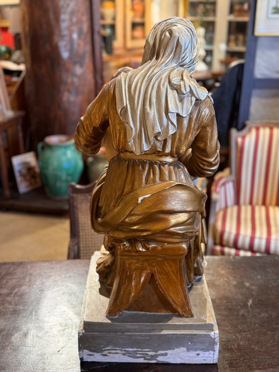 Virgin And Child, 19th Century, Gilt And Silvered Papier-mâché – “monstra Te Esse Matrem”-photo-5