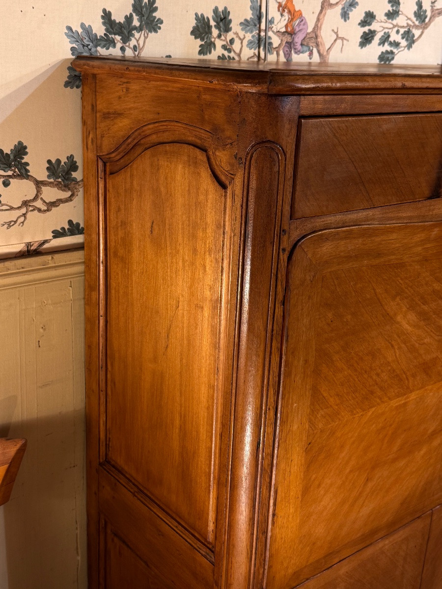 Très Petit secrétaire Louis XV en noyer blond – XVIIIᵉ siècle-photo-4