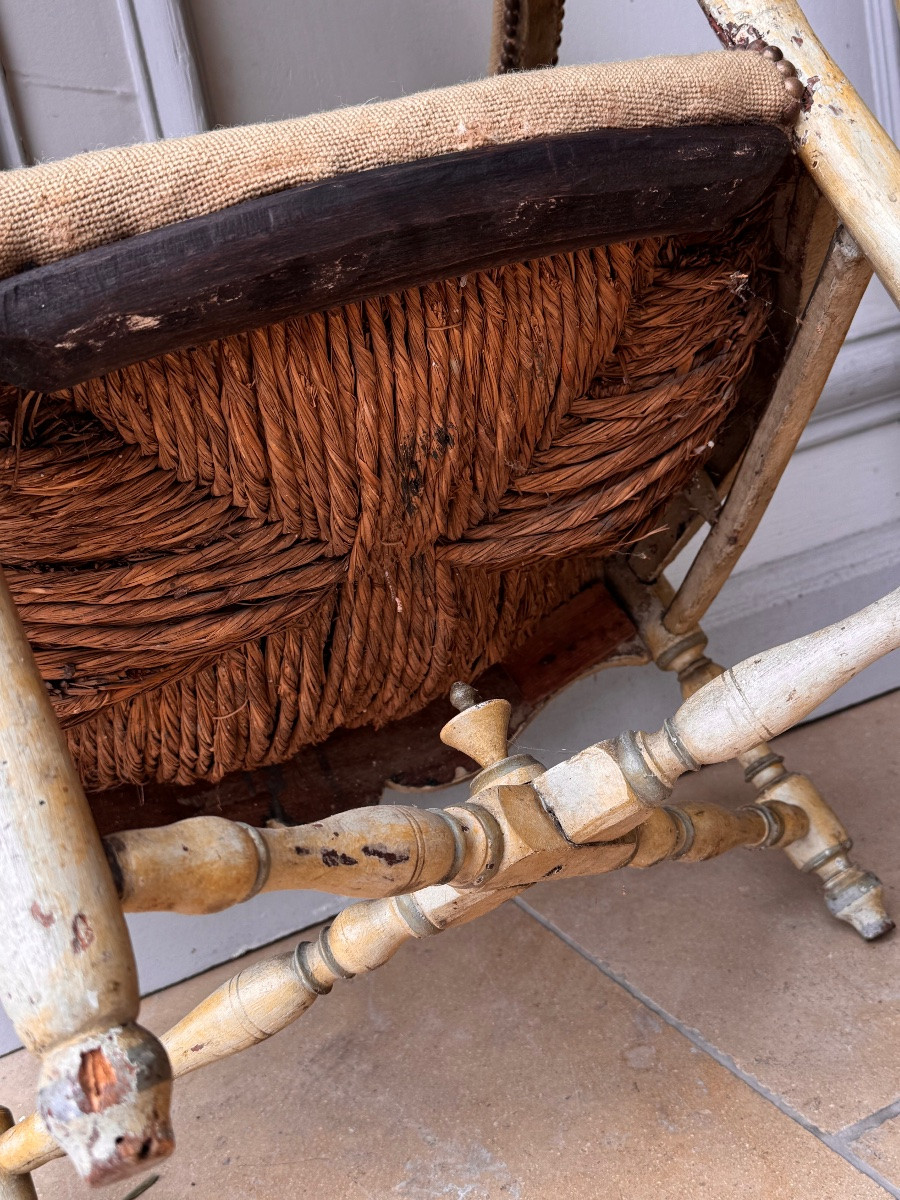 Pair Of Straw-seated Chairs From The 18th Century, Provence-photo-3