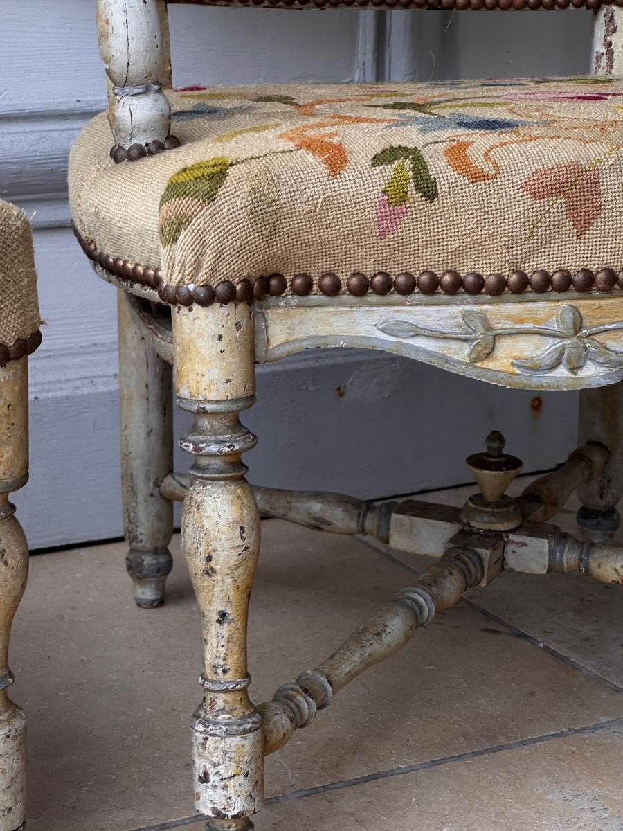 Pair Of Straw-seated Chairs From The 18th Century, Provence-photo-7
