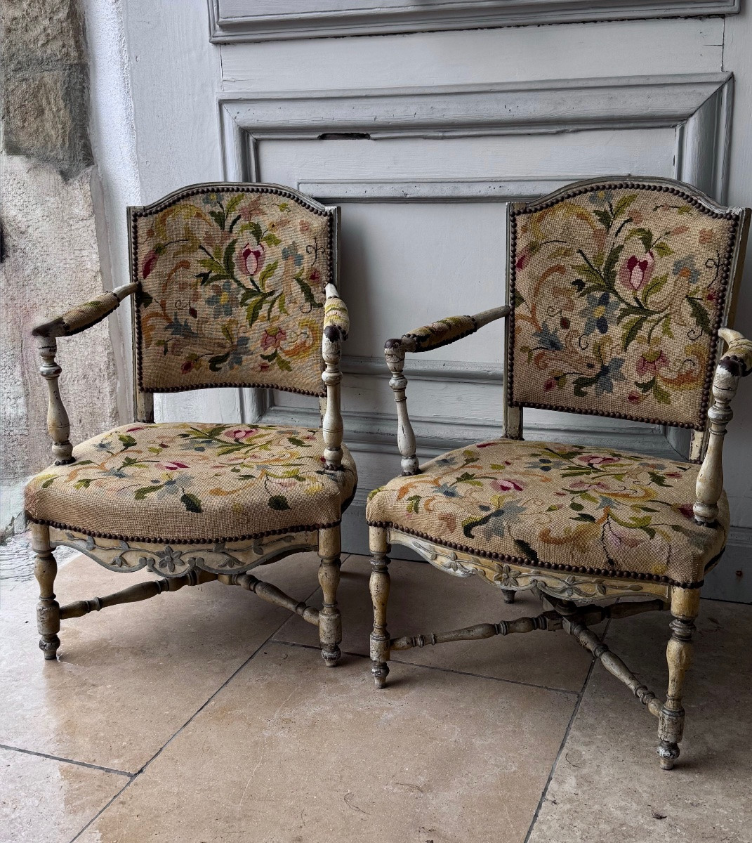Pair Of Straw-seated Chairs From The 18th Century, Provence-photo-8