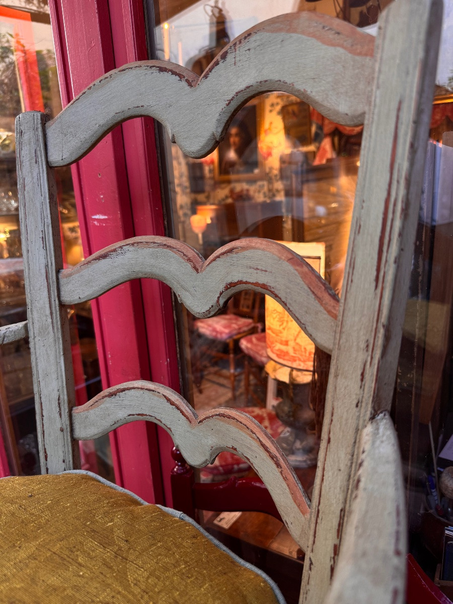 Petit fauteuil provençal Louis XV, bois laqué, XVIIIᵉ siècle-photo-5