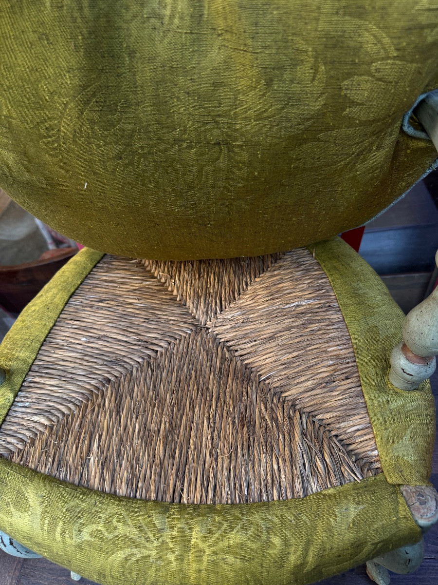 Petit fauteuil provençal Louis XV, bois laqué, XVIIIᵉ siècle-photo-6