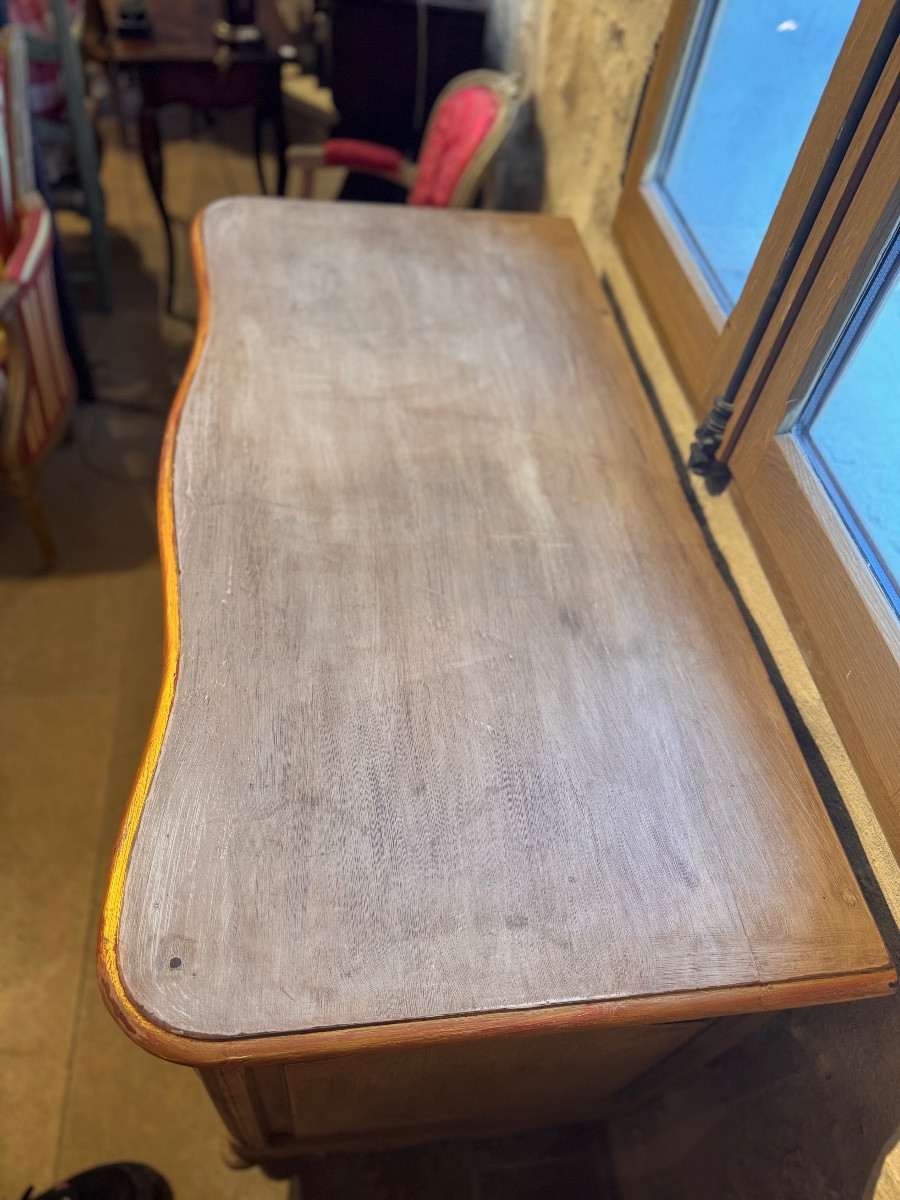 Commode provençale galbée en noyer peint, XVIIIe siècle-photo-2