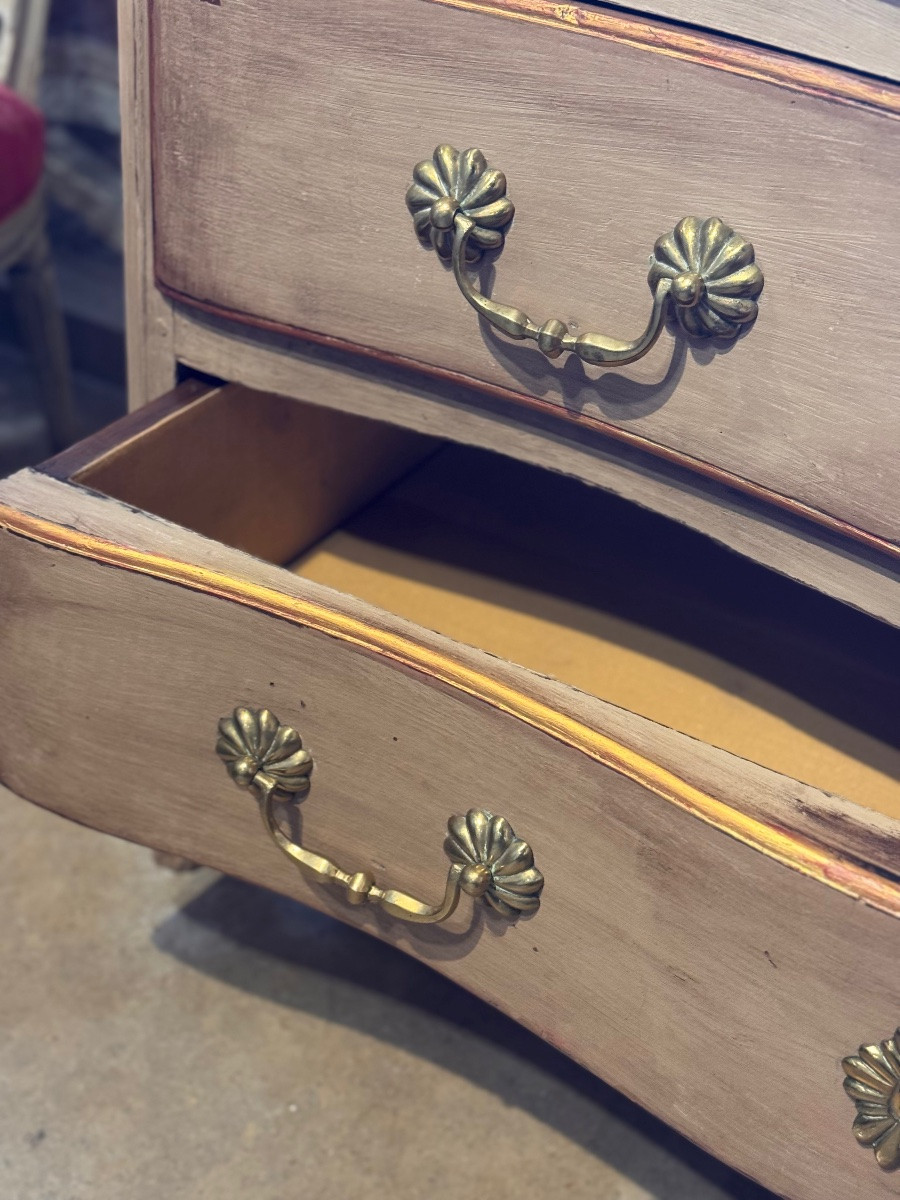 Commode provençale galbée en noyer peint, XVIIIe siècle-photo-6