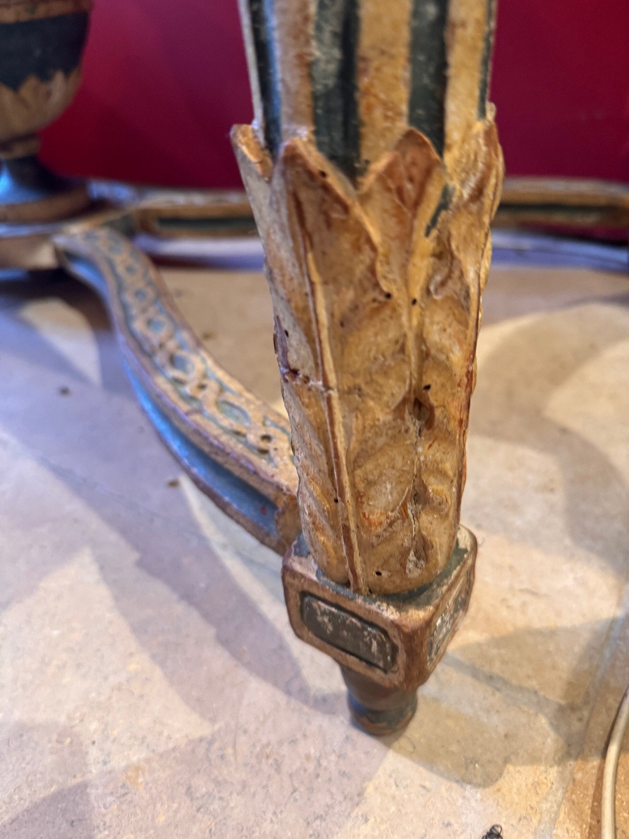 Console aixoise d’époque Louis XVI en bois sculpté et laqué, XVIIIe siècle-photo-4