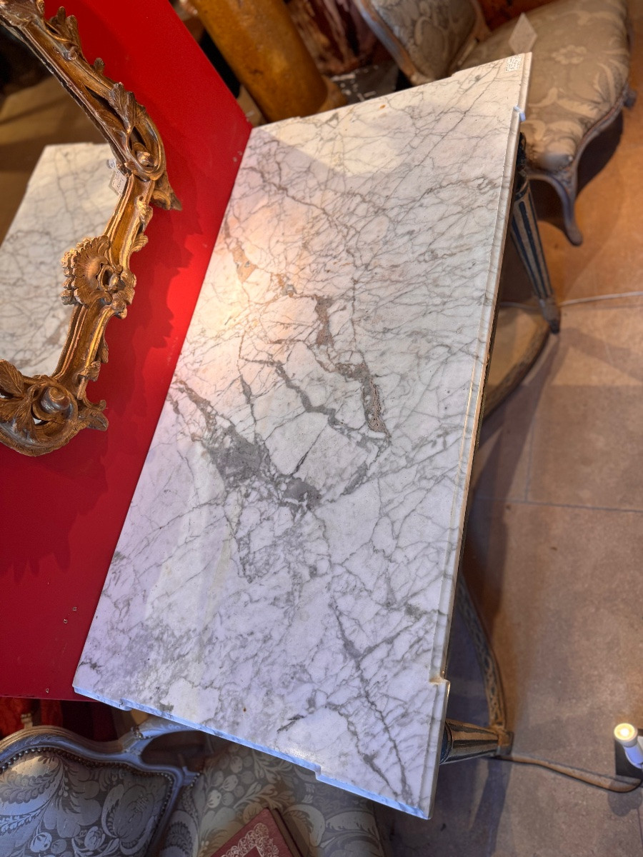 Console aixoise d’époque Louis XVI en bois sculpté et laqué, XVIIIe siècle-photo-7