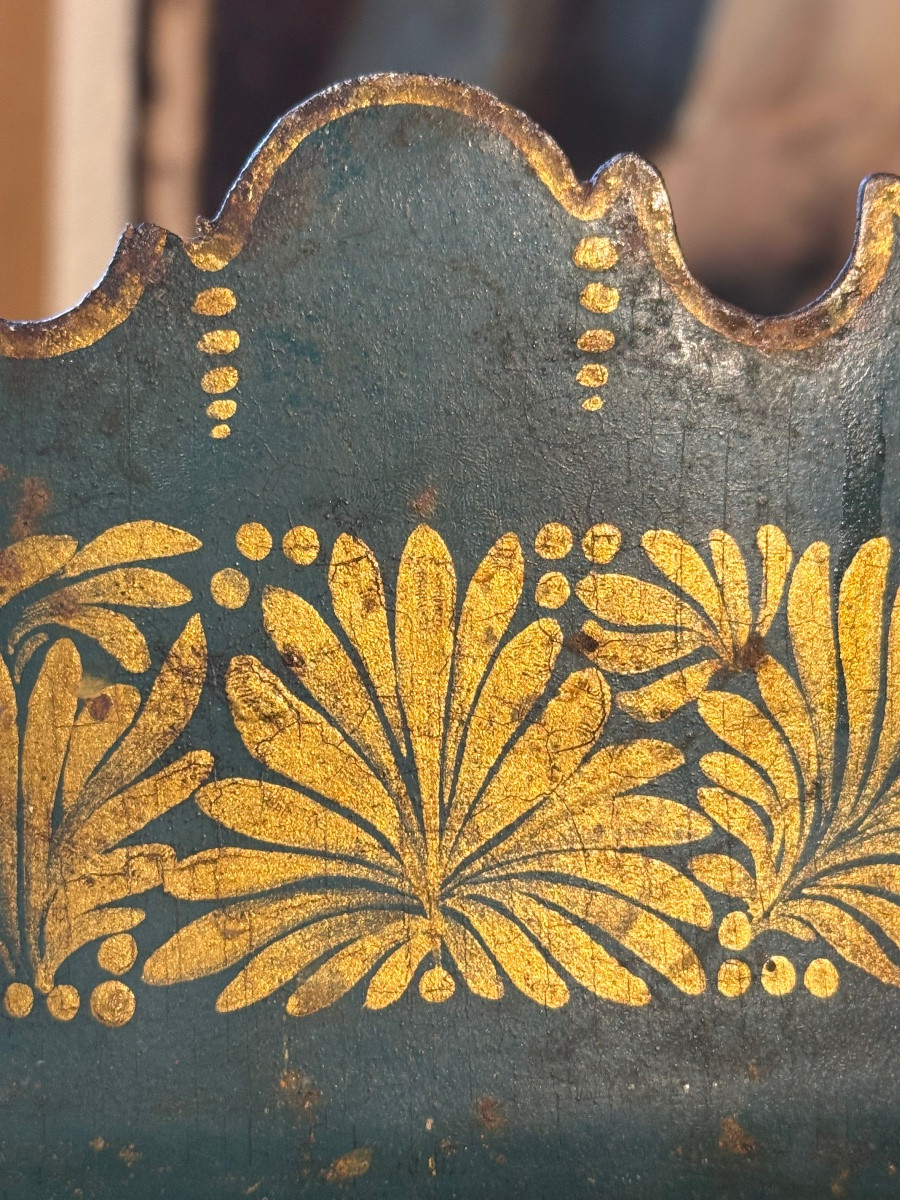 Verrière de table en tôle peinte à décor floral – -photo-2