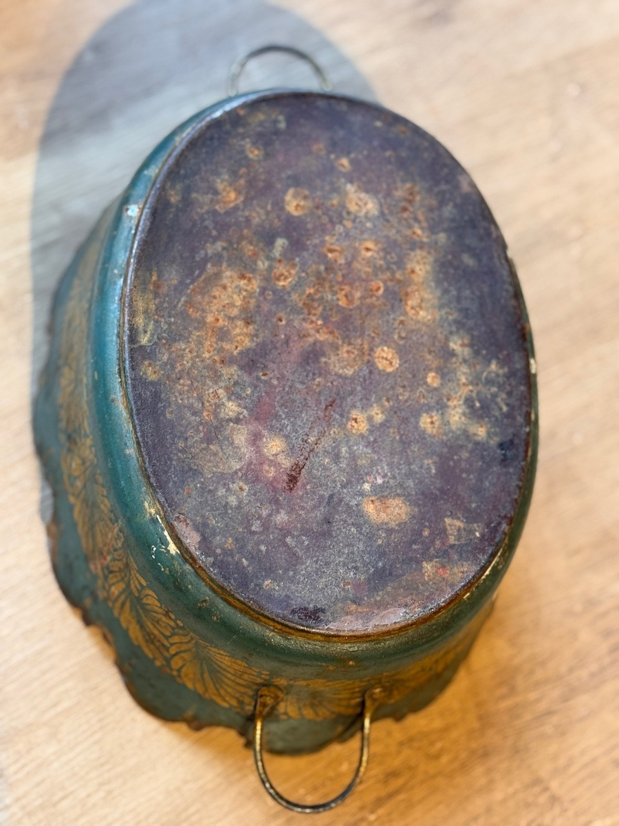 Verrière de table en tôle peinte à décor floral – -photo-6