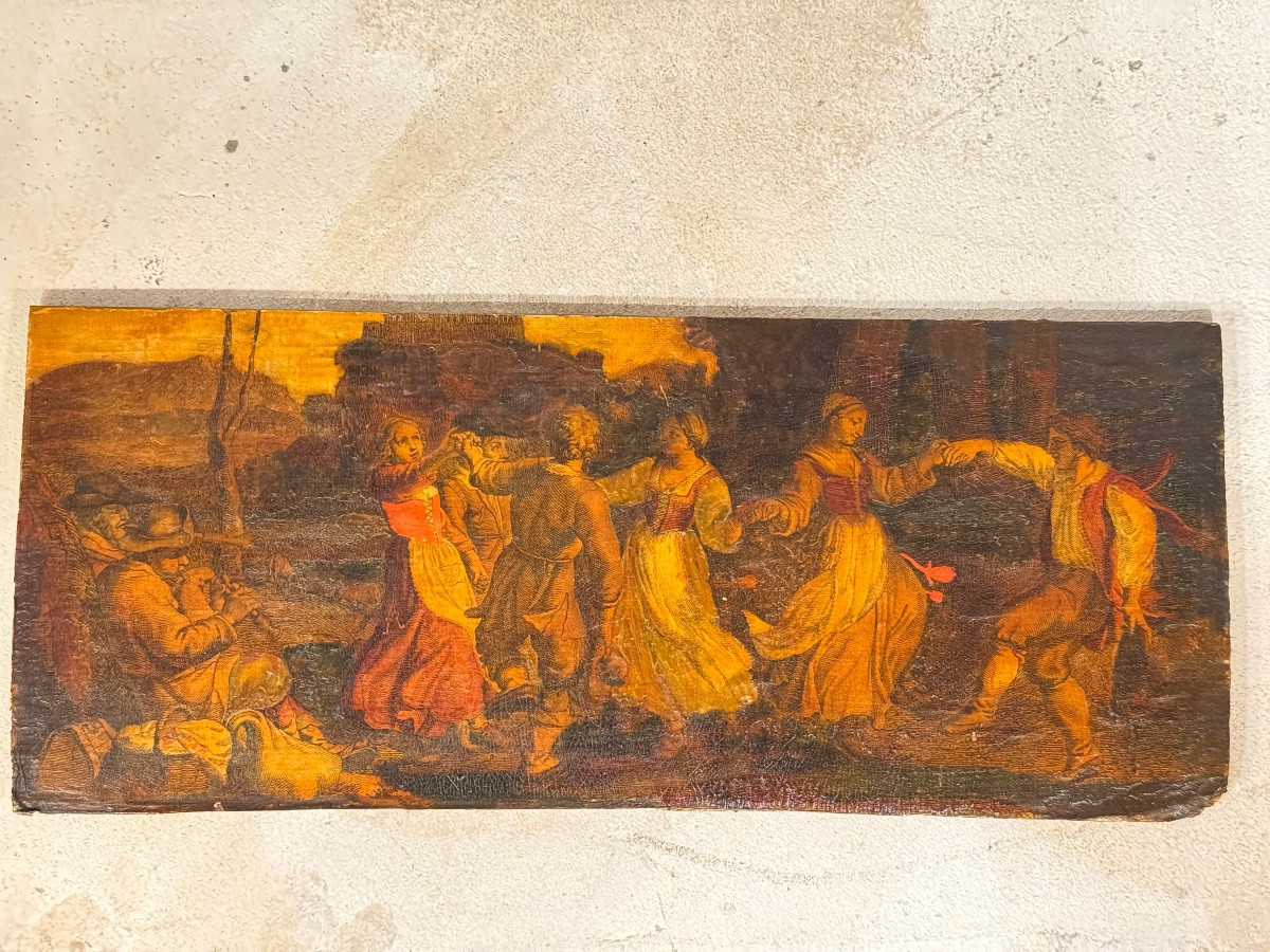 Suite de quatre gravures anciennes coloriées d’après Jacques Stella -photo-1