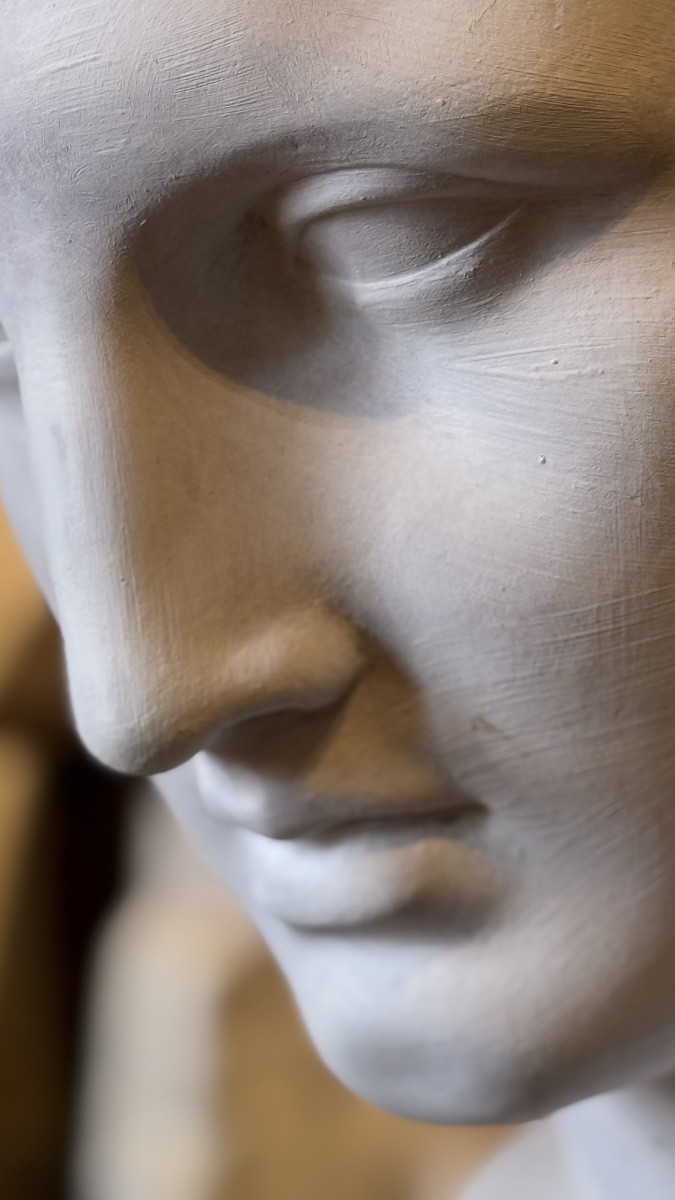 Tête d’Hermès en terre cuite – Atelier R. d’Arly – France, début XXe siècle-photo-2