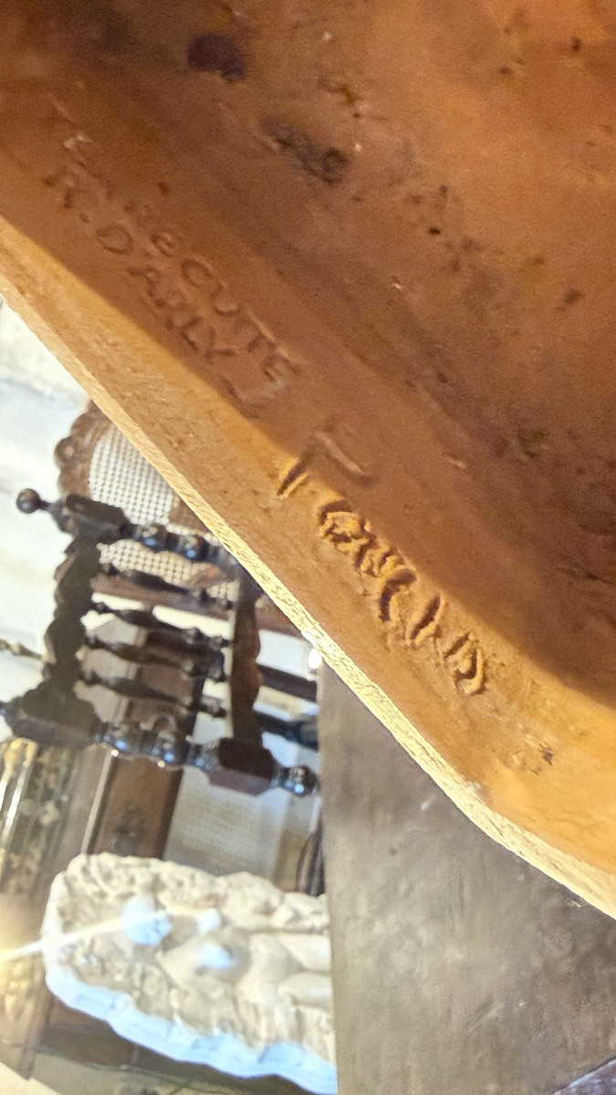 Tête d’Hermès en terre cuite – Atelier R. d’Arly – France, début XXe siècle-photo-2