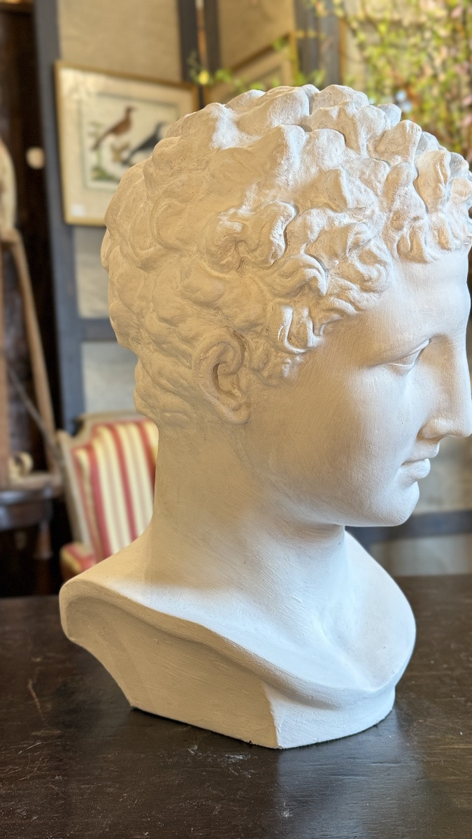 Tête d’Hermès en terre cuite – Atelier R. d’Arly – France, début XXe siècle-photo-4