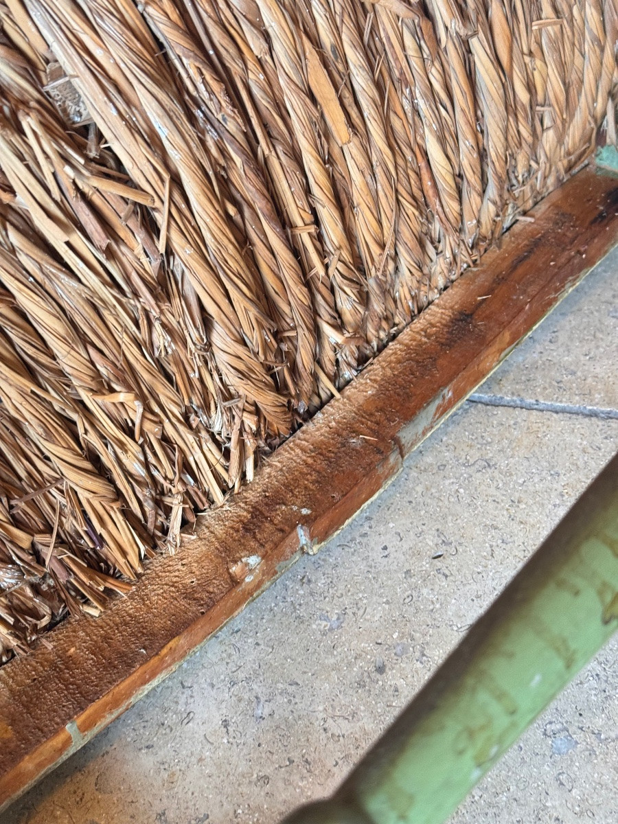 Large Provençal Radassier Three-seater Straw-coated Chair – 18th Century – Louis XVI-photo-8