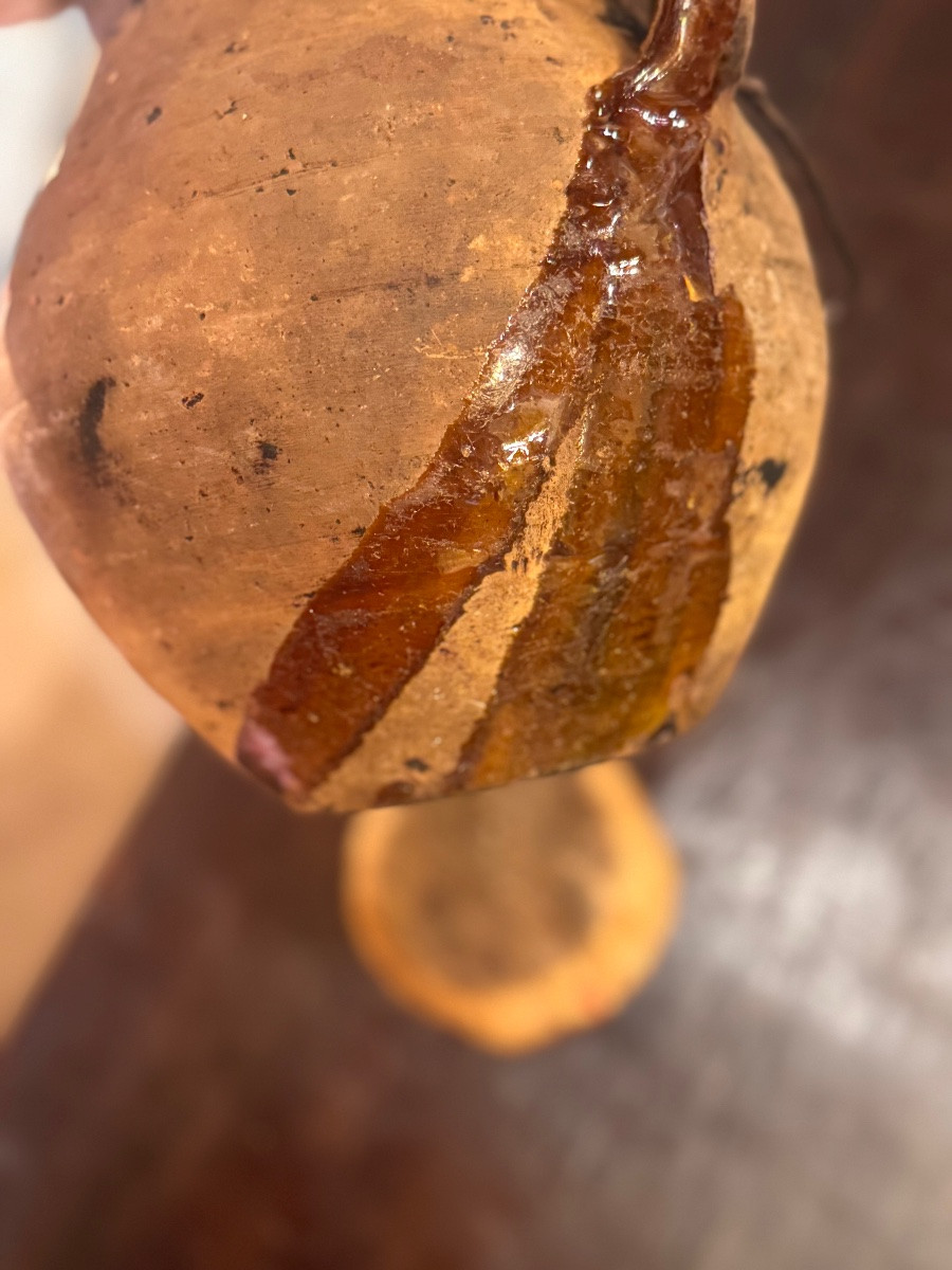 Grande Poterie Culinaire en Terre Vernissée – Marmite de Cheminée Suspendue – XVIIᵉ / XVIIIᵉ -photo-3