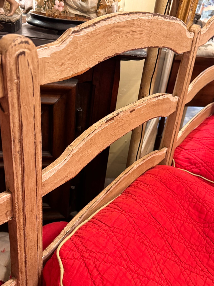 Grand Radassier Provençal Trois Places En Bois Peint, Époque Louis XVI – XVIIIᵉ Siècle-photo-7