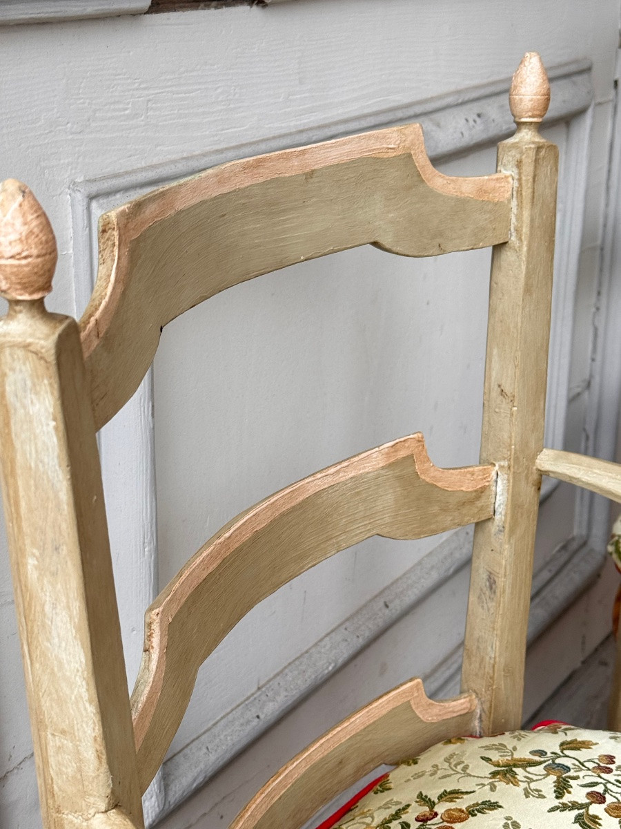 Two Louis XVI Period Armchairs, 18th Century-photo-1