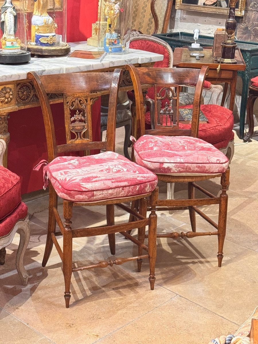 Paire de chaise d’époque directoire fin 18eme-photo-4