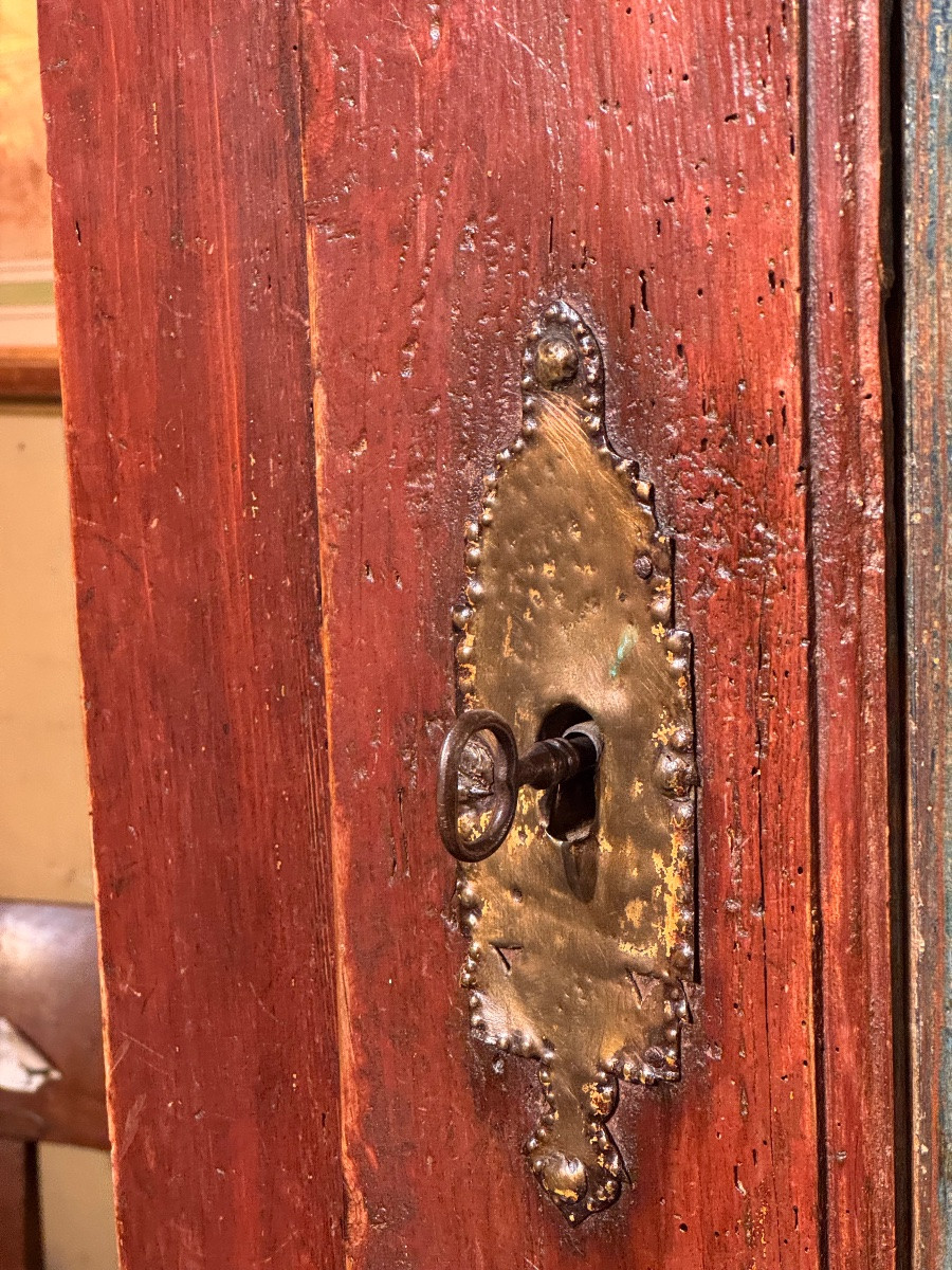 Armoire alsacienne du XIXe siècle – Peinture d’origine et ferronneries d’époque-photo-2