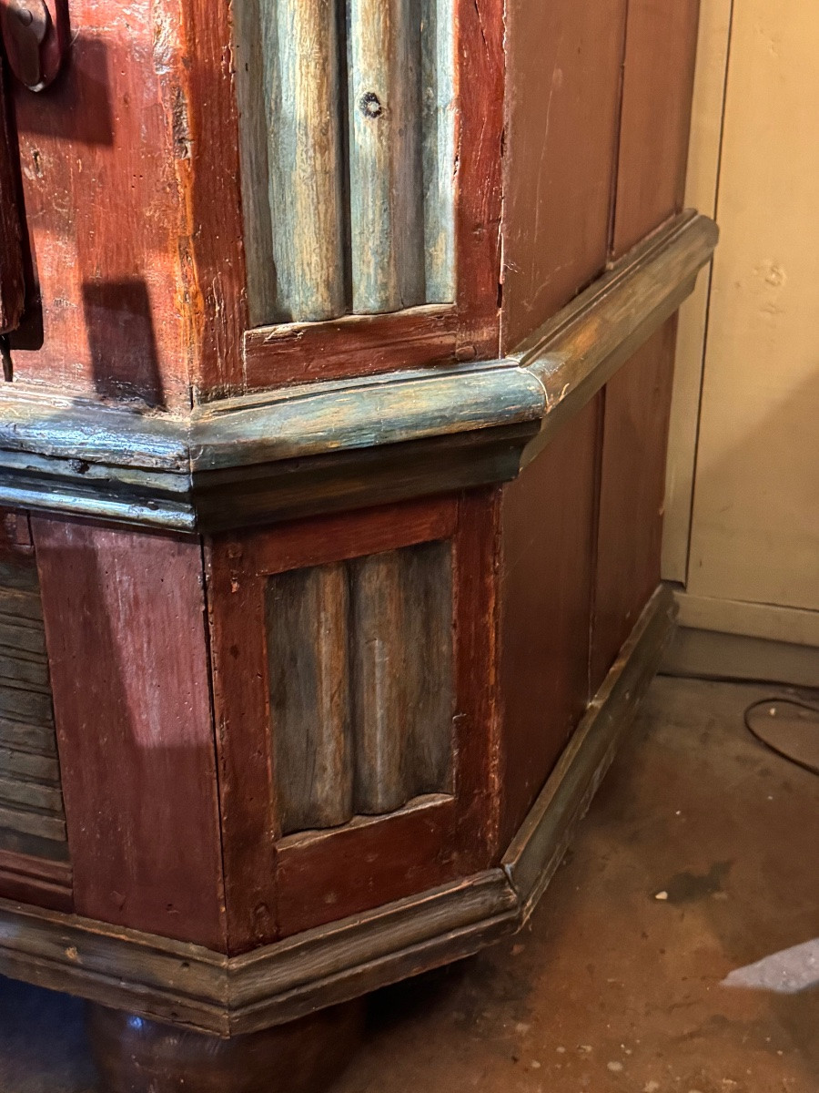 Armoire alsacienne du XIXe siècle – Peinture d’origine et ferronneries d’époque-photo-3