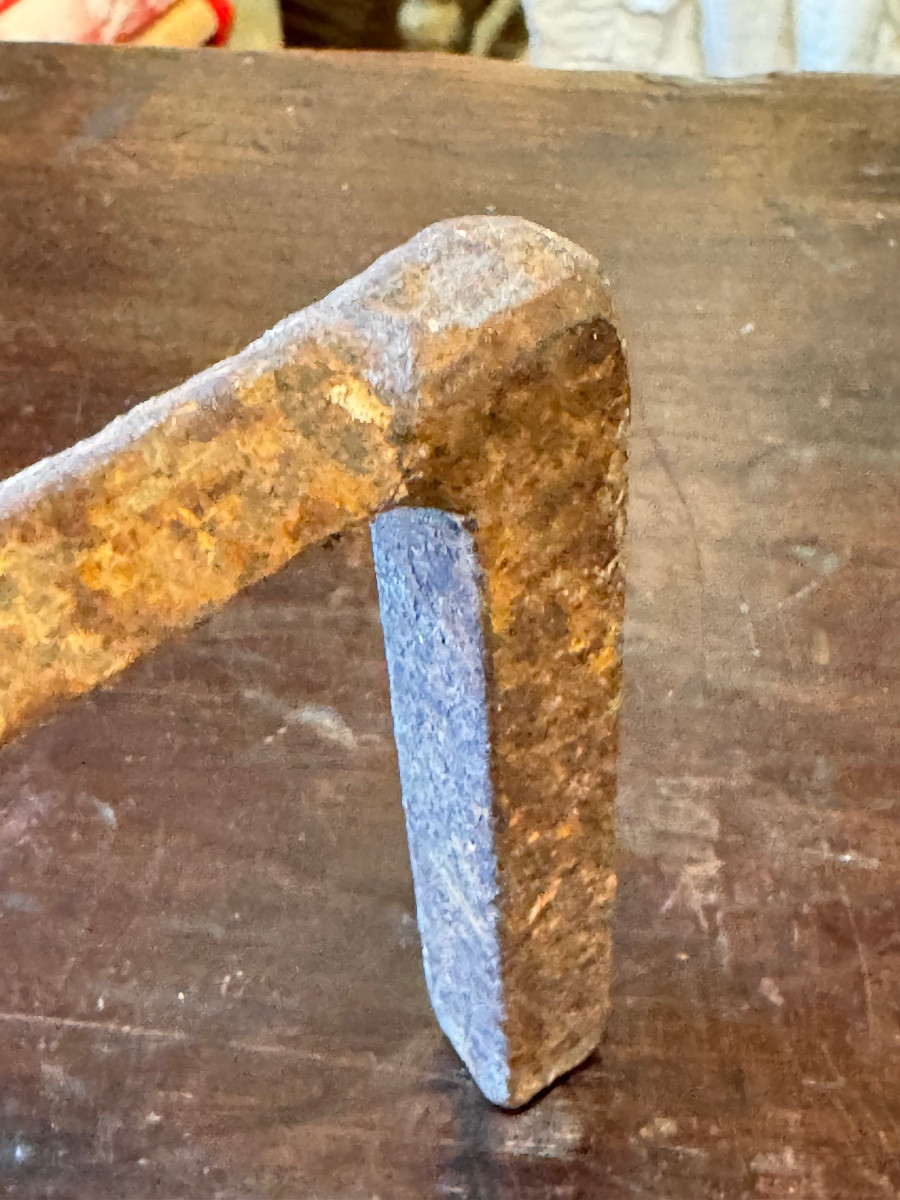 Pair Of Bronze And Wrought Iron Andirons With Grotesque Figures, 18th – Early 19th Century-photo-8