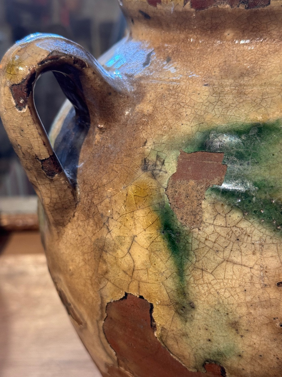 Glazed Earthenware Jar – Espagne, 19th Century-photo-5