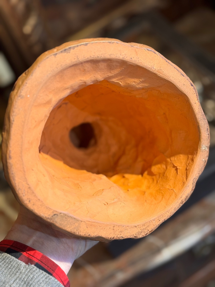 Arlésienne en terre cuite patinée, signée D. Saint René-photo-2