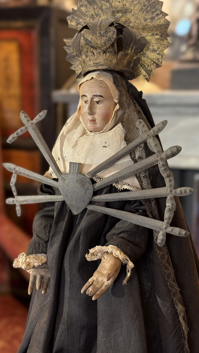 Notre-Dame des Sept Douleurs – Sculpture de dévotion, fin XVIIIe – début XIXe siècle-photo-4