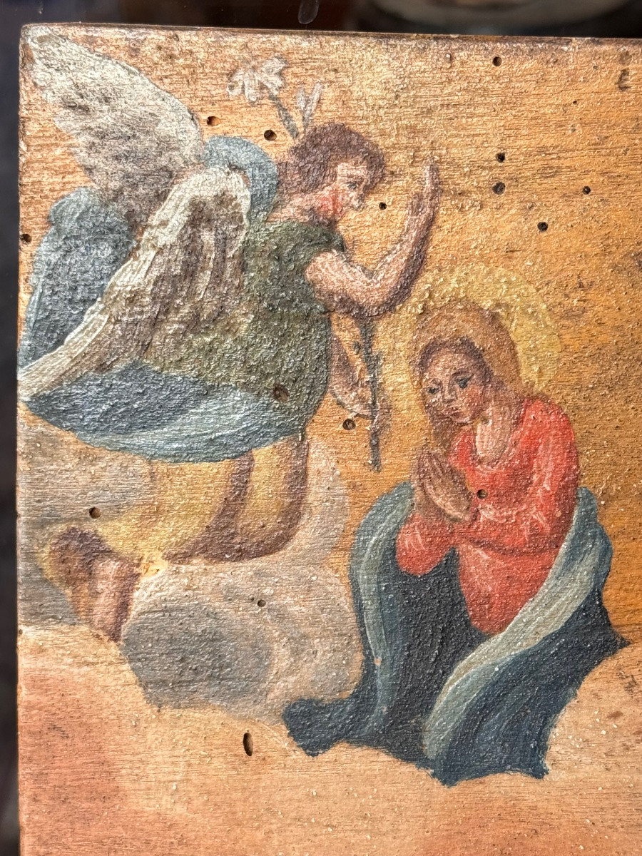 Ex-voto italien daté 1626 – Scène de guérison et apparition mariale – “V.F.G.R.”-photo-1