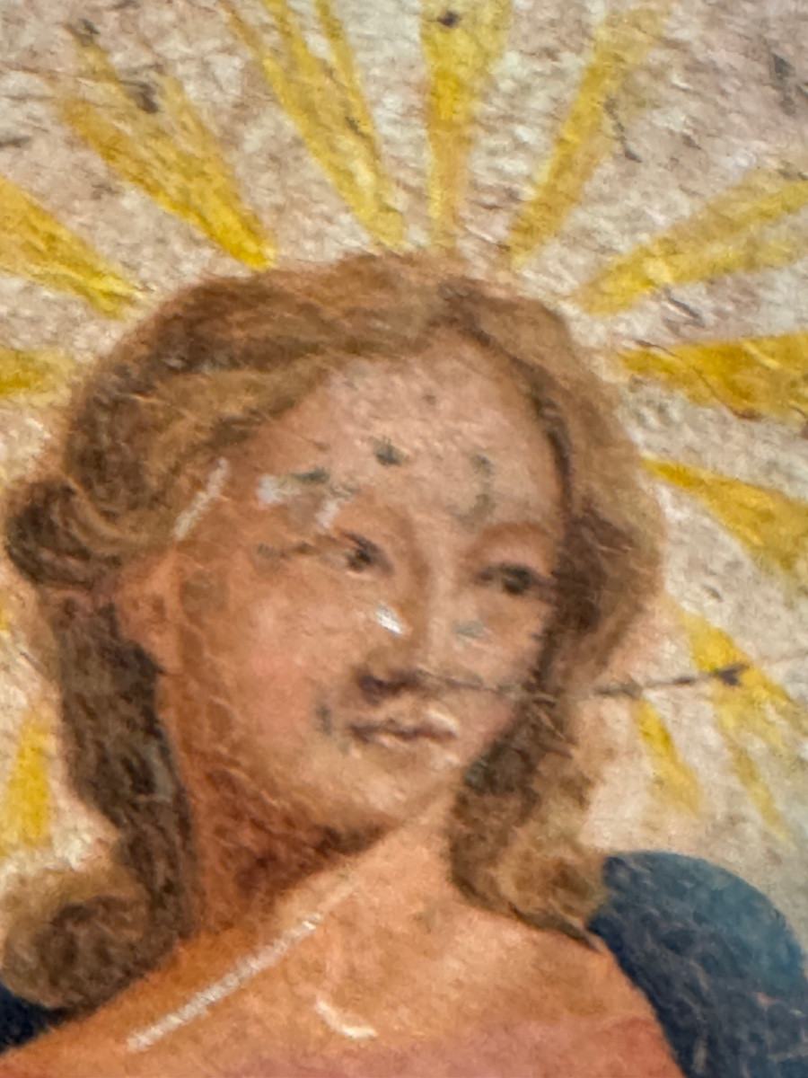 Baton de procession en tôle peinte – Congrégation de Saint Maurice – XIXe siècle-photo-3