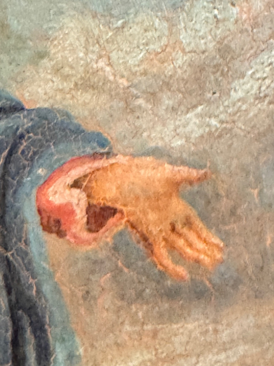 Baton de procession en tôle peinte – Congrégation de Saint Maurice – XIXe siècle-photo-4