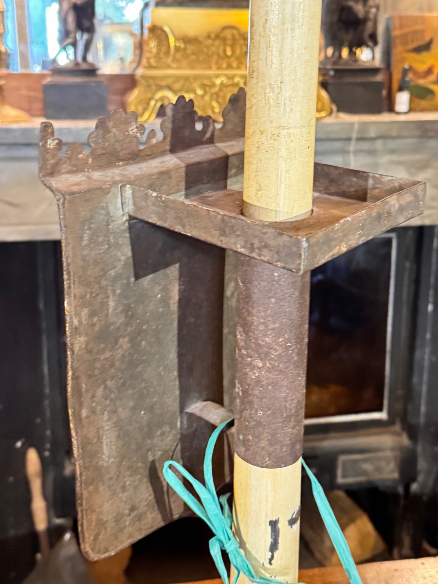 Baton de procession en tôle peinte – Congrégation de Saint Maurice – XIXe siècle-photo-4