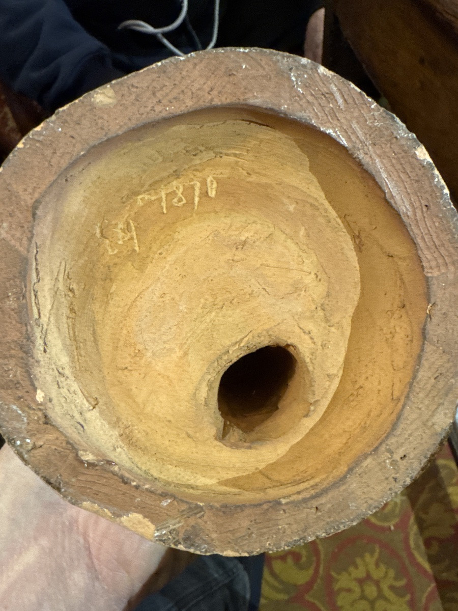 Terre cuite signée Mecret – Jeune pêcheur – Fin XIXe / début XXe siècle-photo-1