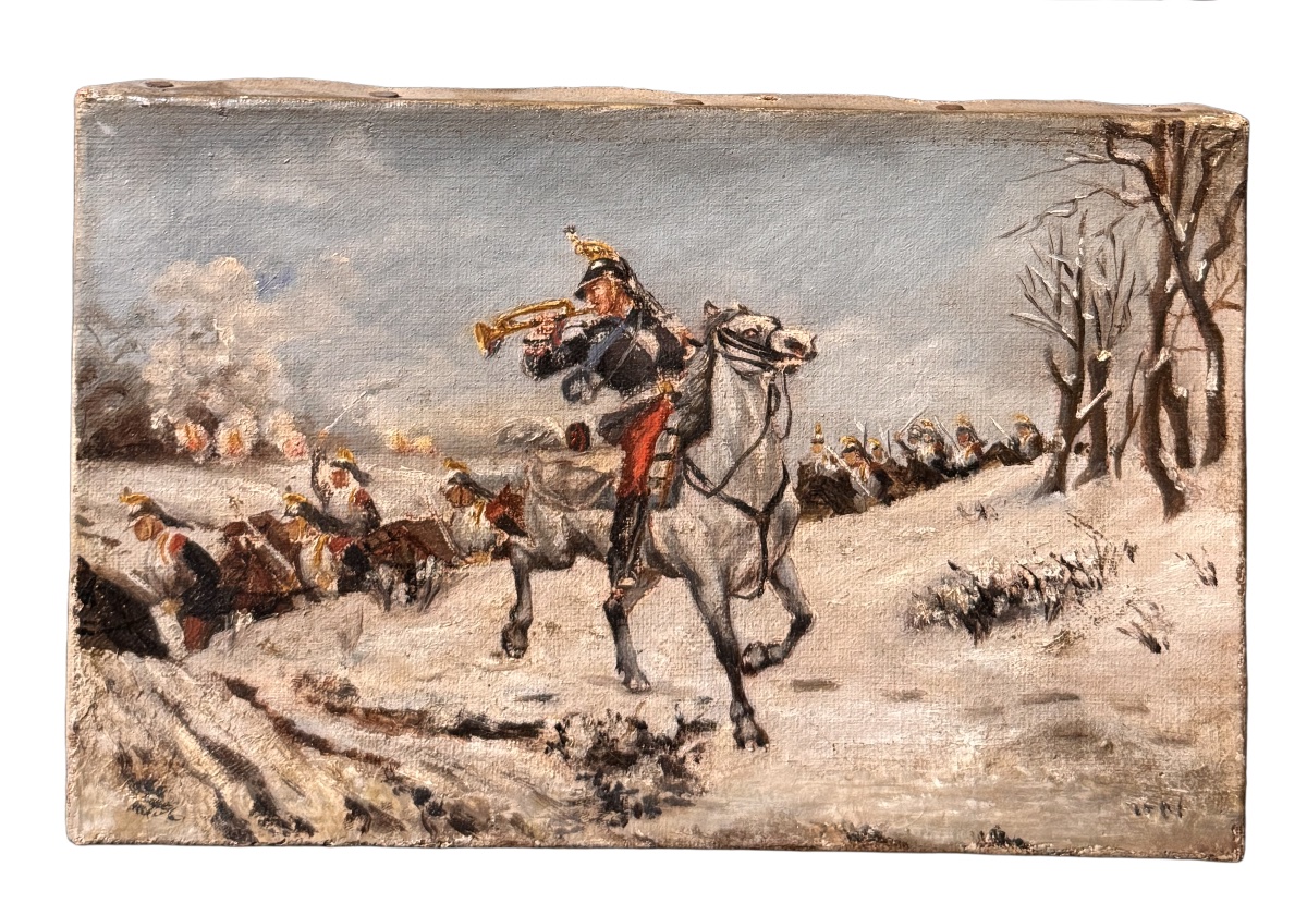 Pair Of Oils On Canvas - Charge Of Cuirassiers, 1870 War - Signed Boutarel-photo-2